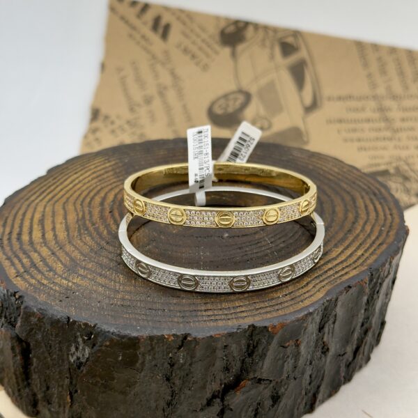 دستبند النگویی مدل لاو کارتیه نگین دار